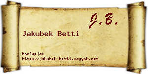 Jakubek Betti névjegykártya